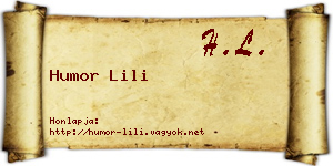 Humor Lili névjegykártya